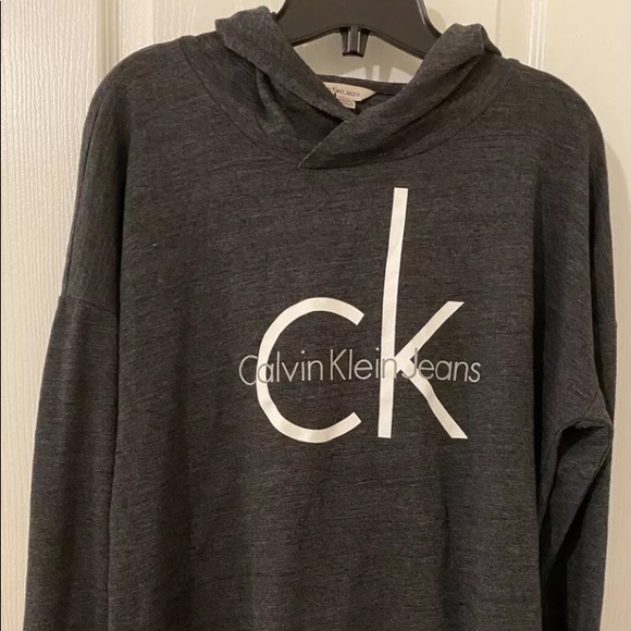 Calvin Klein Women’s Dark Grey Hoodie Large Size - Picture 1 of 3